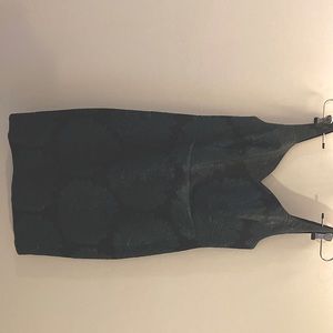 Dress with green flowers, lace detail on back